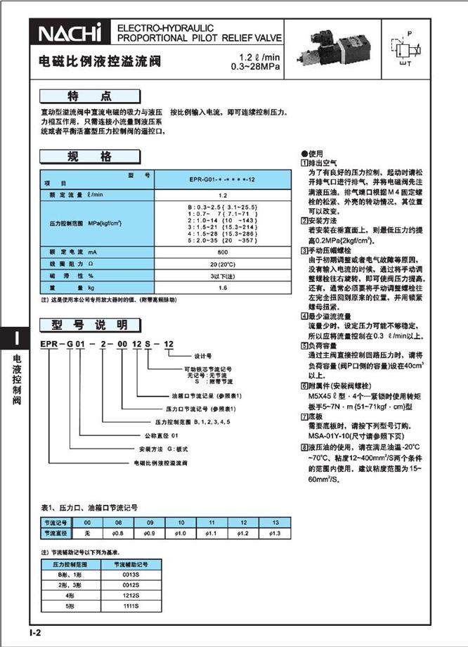 EPR比例溢流阀系列